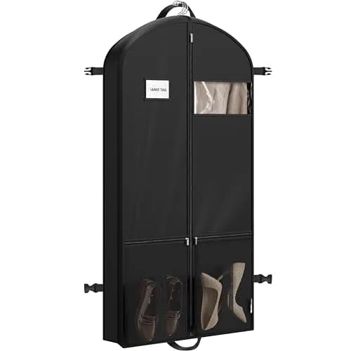 Simple Houseware 54" Travel Garment Bag with Pockets | Heavy Duty 300D Polyester, Black thumbnail 1