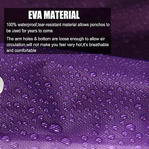 COOY Rain Coats (2 Pack) - Reusable EVA Rain Ponchos for Adults, Waterproof & Foldable, One Size thumbnail 3