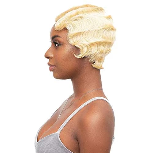 Janet Collection Mommy Parting Wig 100% Human Hair Off Black Short | Heat Resistant, Natural thumbnail 8