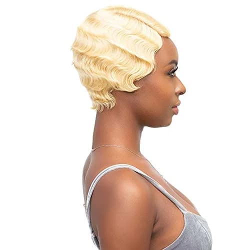 Janet Collection Mommy Parting Wig 100% Human Hair Off Black Short | Heat Resistant, Natural thumbnail 9
