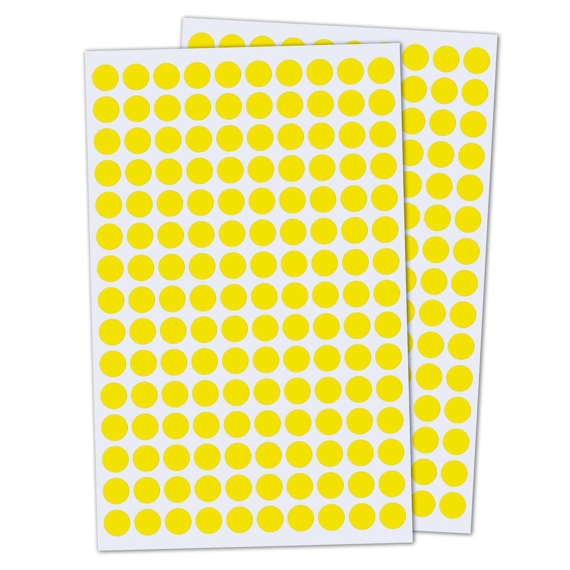 TownStix 3000 Pack, 0.375" Round Dot Stickers Circle Labels - Yellow | Self-Adhesive, Paper, 3/8 inch