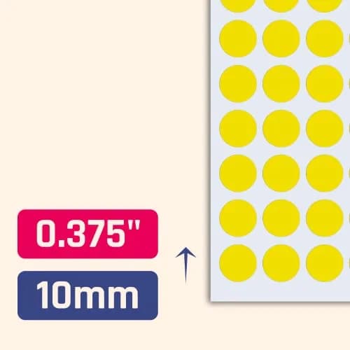 TownStix 3000 Pack, 0.375" Round Dot Stickers Circle Labels - Yellow | Self-Adhesive, Paper, 3/8 inch thumbnail 2