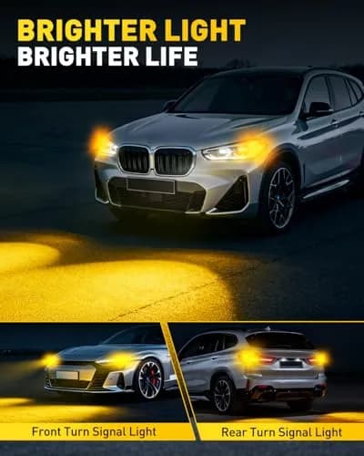 AUXITO 3157 LED Turn Signal Bulbs Amber Yellow 2-Pack | Brighter Than Stock Halogen for Front/Rear Blinker & DRL thumbnail 8