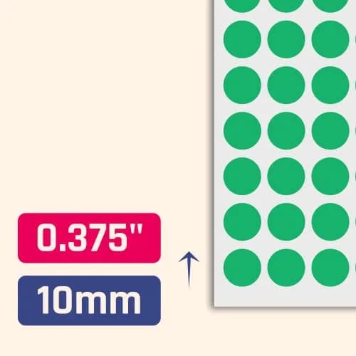 TownStix Green 3000 Pack Label | 3/8 inch Round Dot Stickers for Flat Surfaces thumbnail 2