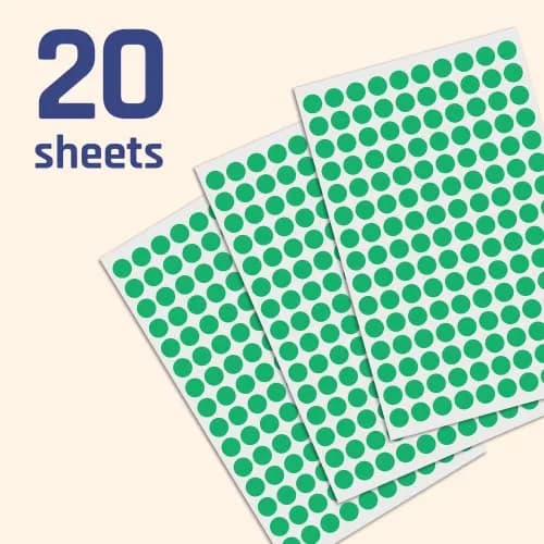TownStix Green 3000 Pack Label | 3/8 inch Round Dot Stickers for Flat Surfaces thumbnail 3