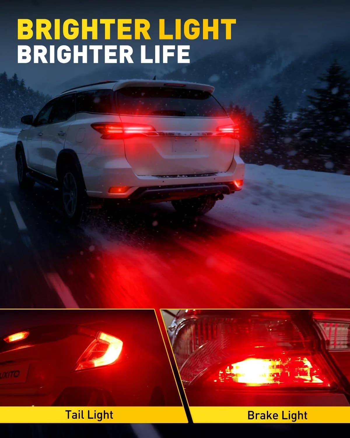 AUXITO Red LED Brake Tail Light Bulbs 3157/3156 5.5W (2-Pack) | Brilliant Red for Tail, Stop, Signal Lights - view 8