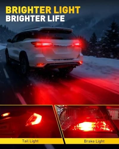 AUXITO Red LED Brake Tail Light Bulbs 3157/3156 5.5W (2-Pack) | Brilliant Red for Tail, Stop, Signal Lights thumbnail 8