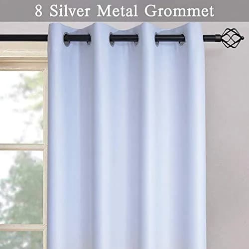 SimpleHome Ombre Gradient Black White to Gray Curtains for Bedroom,52Wx84L | Modern Room Darkening Drapes with Grommets thumbnail 4