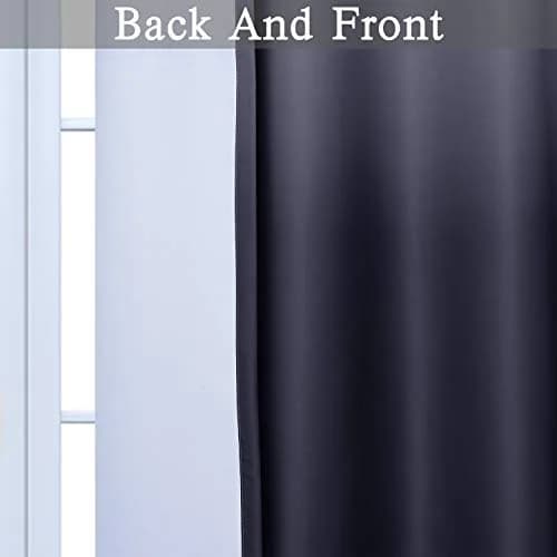 SimpleHome Ombre Gradient Black White to Gray Curtains for Bedroom,52Wx84L | Modern Room Darkening Drapes with Grommets thumbnail 5