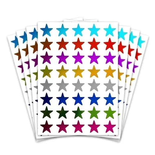 TownStix Star Metallic Stickers 1000 Pack | 8 Colors, 0.6" Diameter, Permanent Adhesive thumbnail 1