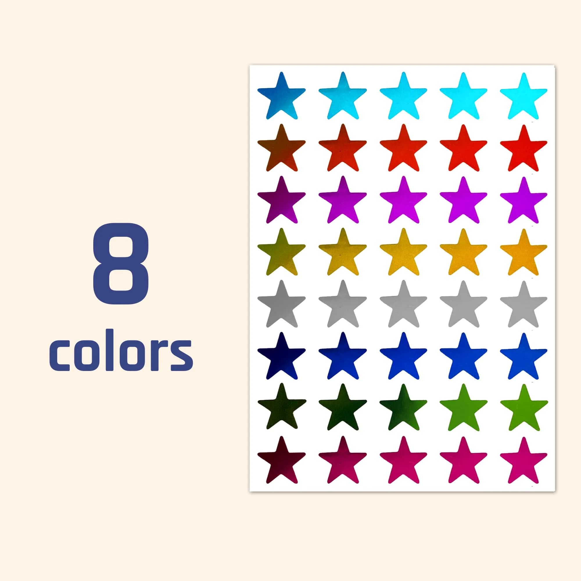 TownStix Star Metallic Stickers 1000 Pack | 8 Colors, 0.6" Diameter, Permanent Adhesive thumbnail 5