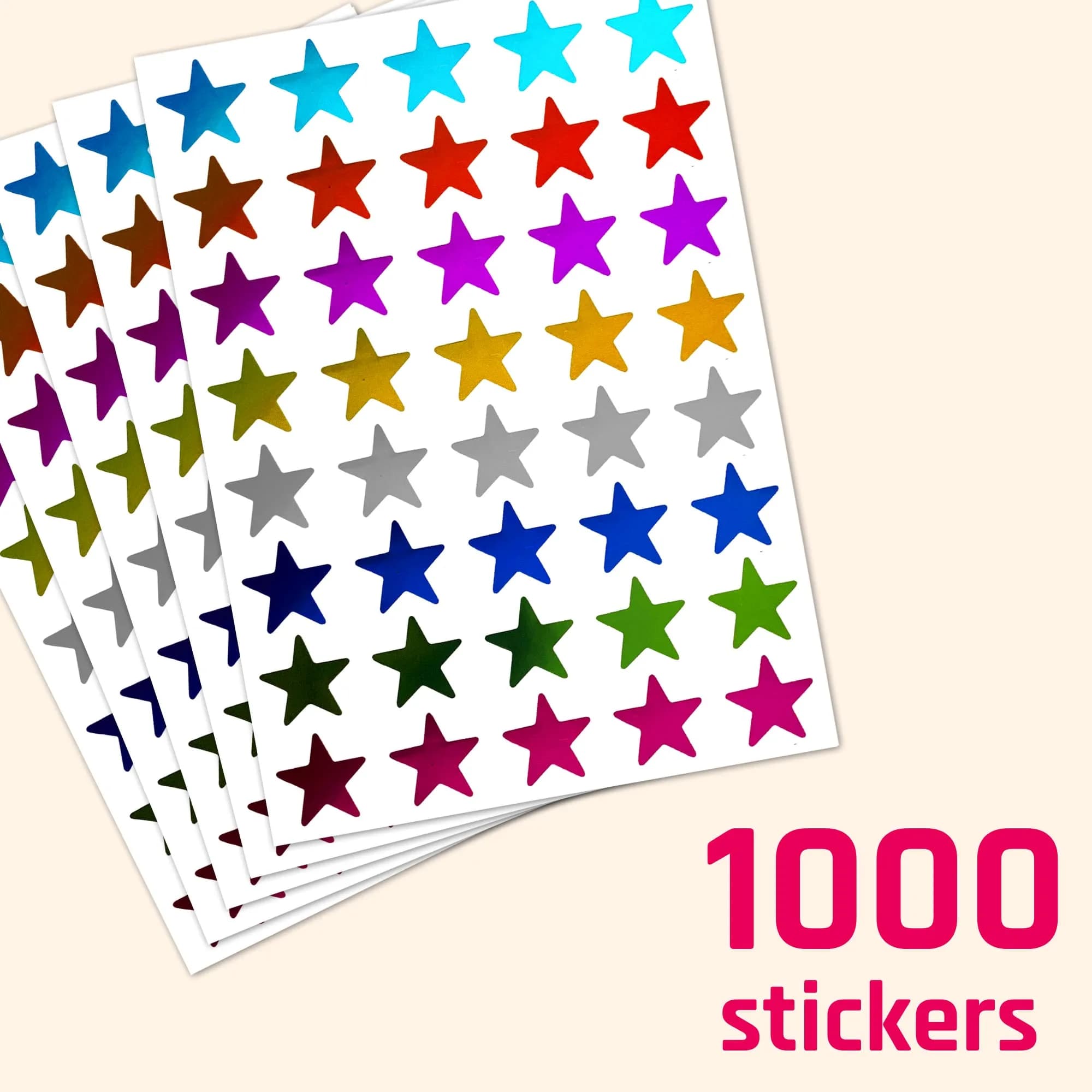 TownStix Star Metallic Stickers 1000 Pack | 8 Colors, 0.6" Diameter, Permanent Adhesive thumbnail 4