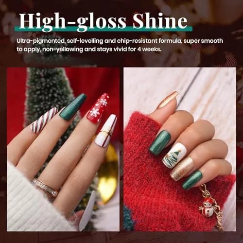 Beetles Gel Nail Polish Set, 6 Colors Red Sparkle Green Glitter Gold Silver Gel | 10-Free, Long-Lasting, UV/LED Cured thumbnail 6