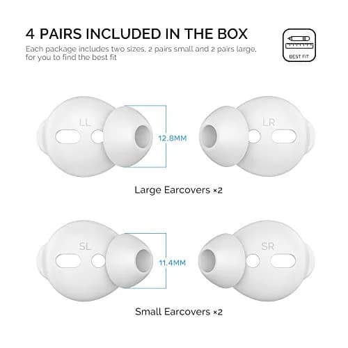 AhaStyle 4 Pairs AirPods Ear Tips Silicone Earbuds Cover for Apple AirPods & EarPods | 2 Pairs Large & 2 Pairs Small thumbnail 2