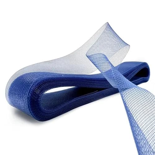 Top Trimming 2" Wide Soft Horsehair Braid | 22 Yards, Navy Blue, Washable & Dry Cleanable thumbnail 1