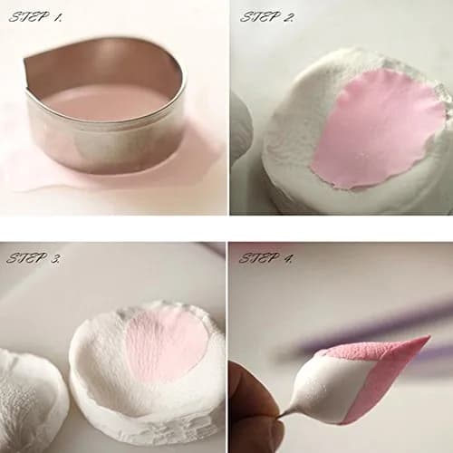 KALAIEN Rose Cutter Set & Petal Fondant Mold 12 Pcs | 2 Silicone Molds & 10 Stainless Steel Cutters for Cake Decorating thumbnail 4