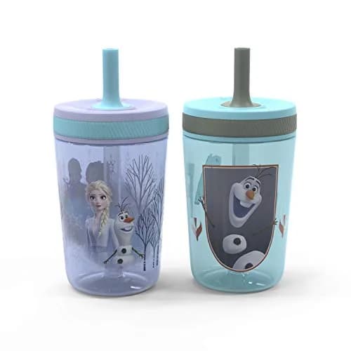 Zak Designs Disney Frozen II Kelso Tumbler Set, Leak-Proof 15 oz | Durable Plastic & Silicone Kids Bundle thumbnail 1