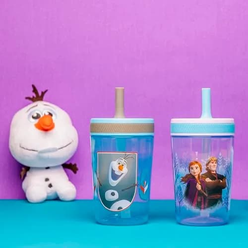Zak Designs Disney Frozen II Kelso Tumbler Set, Leak-Proof 15 oz | Durable Plastic & Silicone Kids Bundle thumbnail 3