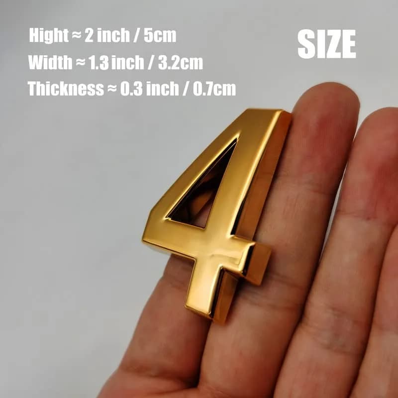 HopeWan Mailbox Numbers for Outside, 2 Inch Door Address Number Stickers, Gold Shiny, 10 Pcs | Waterproof & Self Adhesive thumbnail 4
