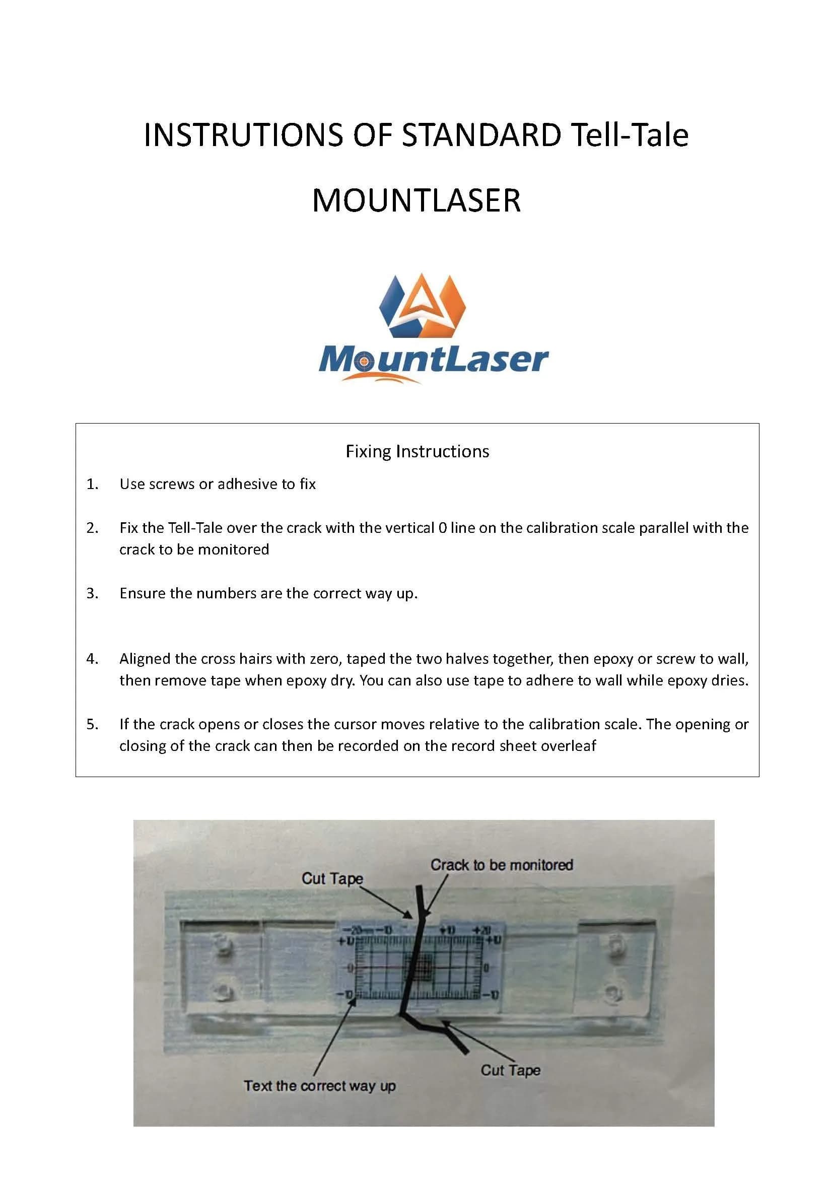 Mountlaser Tell-Tale Crack Monitor 1PCS | Measures Wall Cracks Accurately - view 9
