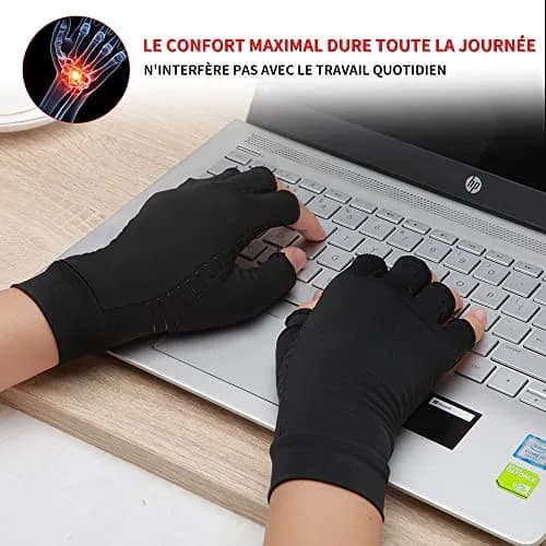 Waxden Copper Compression Arthritis Gloves for Hand Swelling & Pain Relief | Medium (1 Pair) thumbnail 5