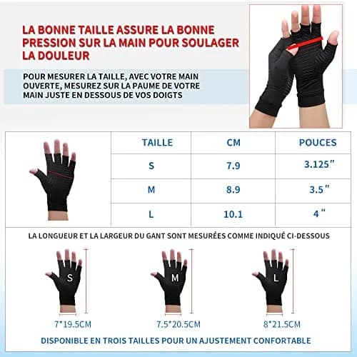 Waxden Copper Compression Arthritis Gloves for Hand Swelling & Pain Relief | Medium (1 Pair) thumbnail 3