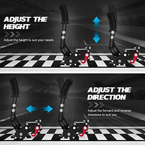 aikeec USB Sim Racing Handbrake PC with Clamp, Compatible with Logitech G29 G920 T300 T500, Hall Sensor, Windows (Black) thumbnail 2