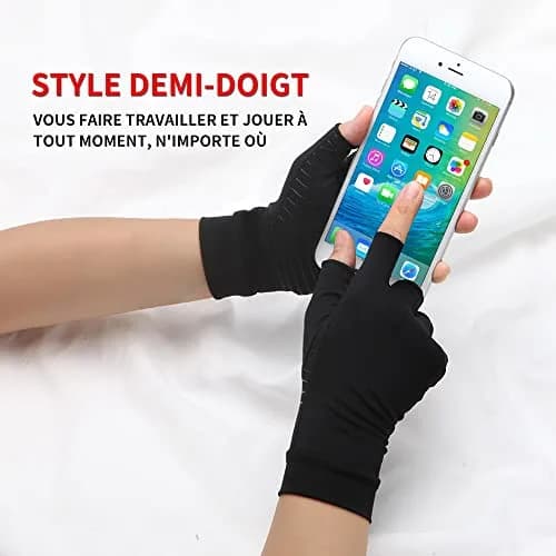 Waxden Copper Compression Arthritis Gloves for Hand Swelling & Pain Relief, Fingerless, Small | 1 Pair thumbnail 5