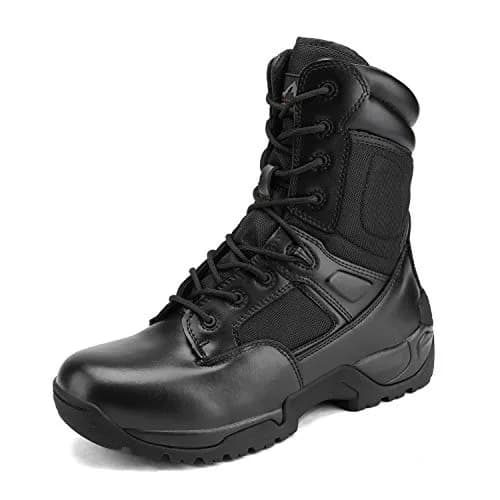 NORTIV 8 Men's Military Tactical Work Boots Side Zip 9 | Light-Duty Hiking & Outdoor Support thumbnail 1