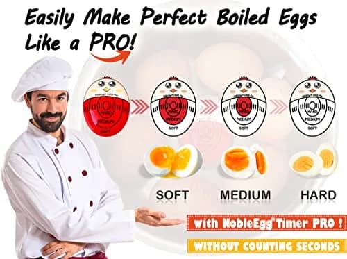 NobleEgg Egg Timer Pro for Boiling Eggs | Color-Changing Soft Hard Boiled Egg Timer | 1-Pack, Red thumbnail 3