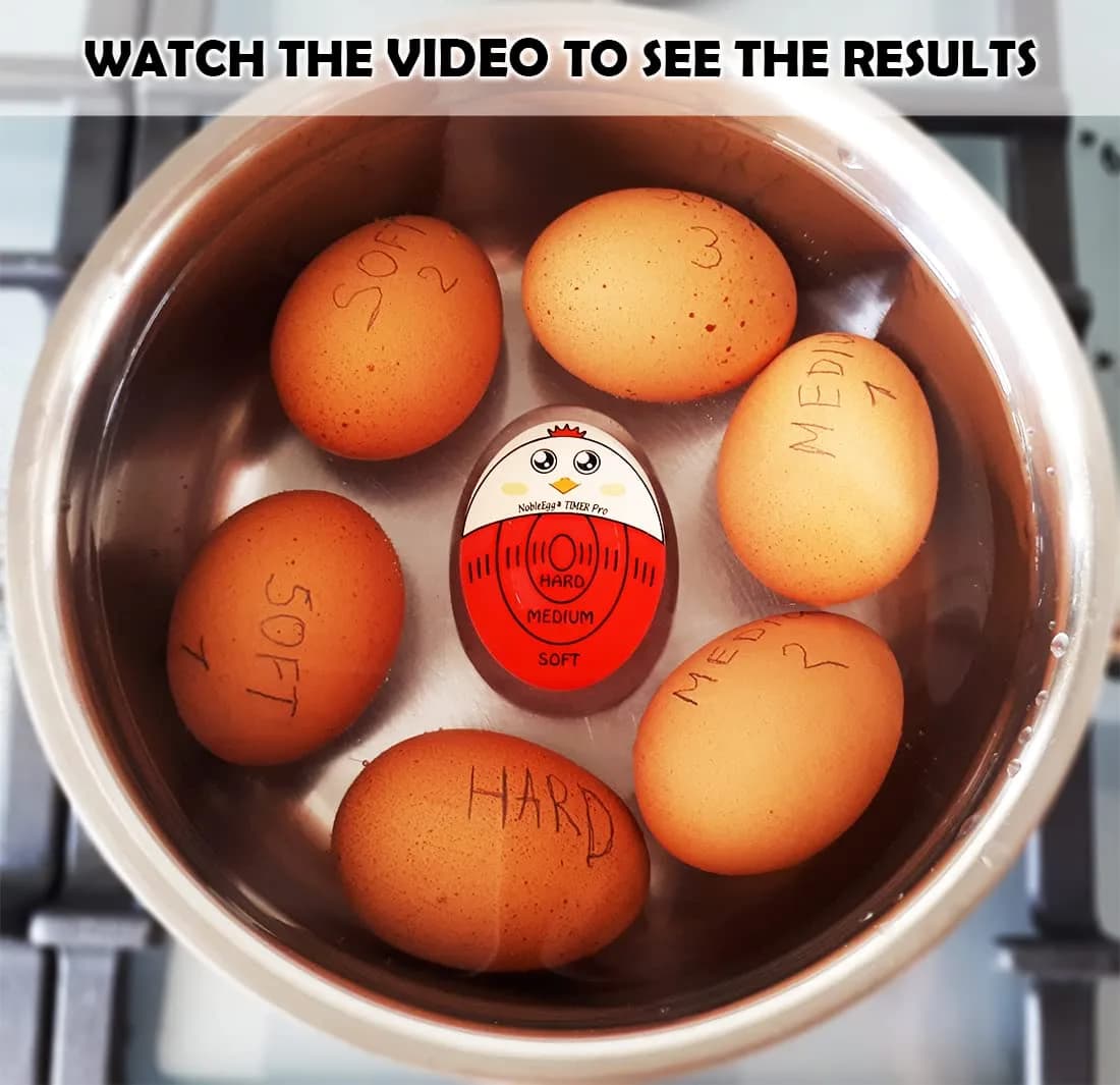NobleEgg Egg Timer Pro for Boiling Eggs | Color-Changing Soft Hard Boiled Egg Timer | 1-Pack, Red - view 4