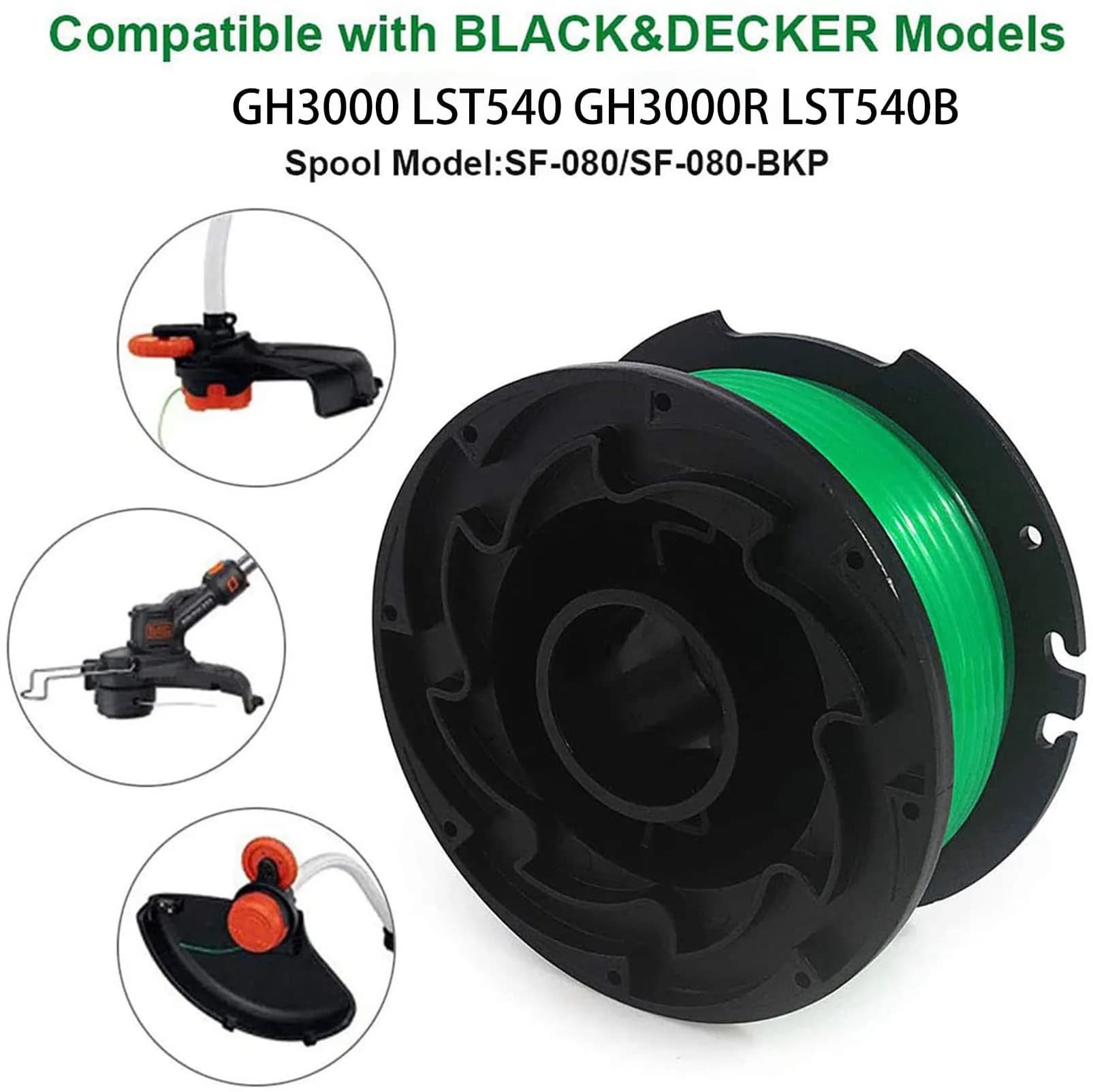 THTEN SF-080 Trimmer Spool 0.080" (20ft) | Compatible with Black Decker GH3000 LST540 - view 5
