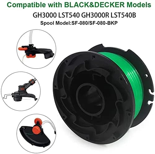 THTEN SF-080 Trimmer Spool 0.080" (20ft) | Compatible with Black Decker GH3000 LST540 thumbnail 5