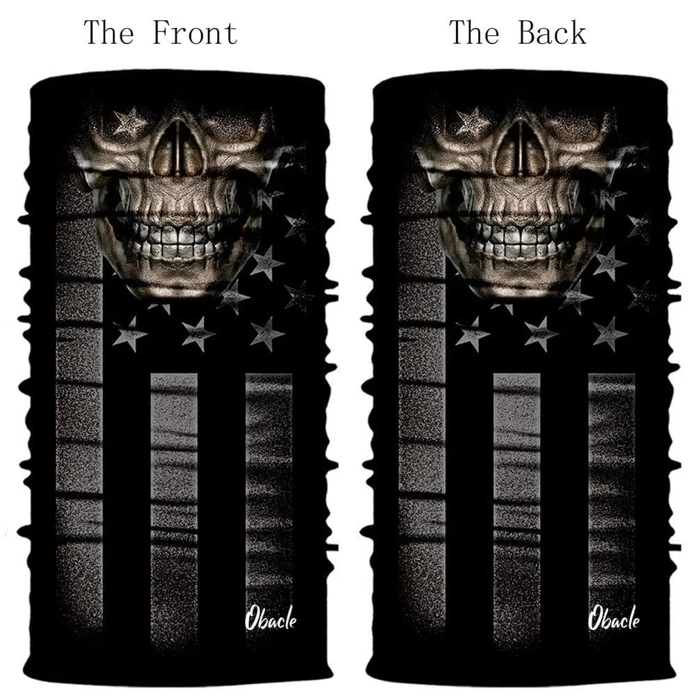 Obacle Skull Brown Face Half Mask for Dust, Wind, UV Sun Protection - Seamless 3D Tube Bandana - view 3