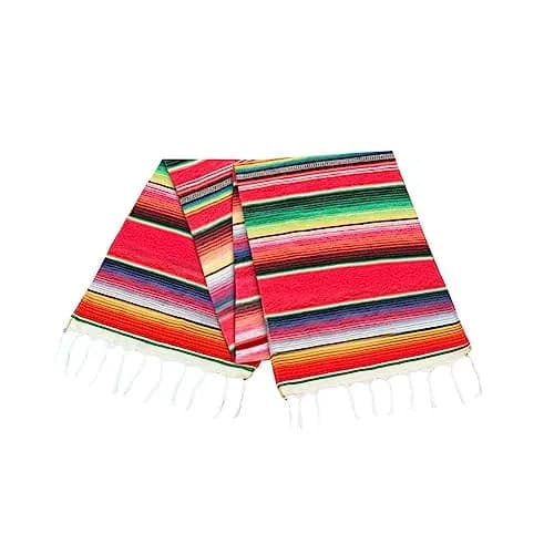 Hxezoc Mexican Serape Table Runner 35cm x 213cm (14" x 84") | Vivid Stripe Pattern for Festive Indian Tables thumbnail 5