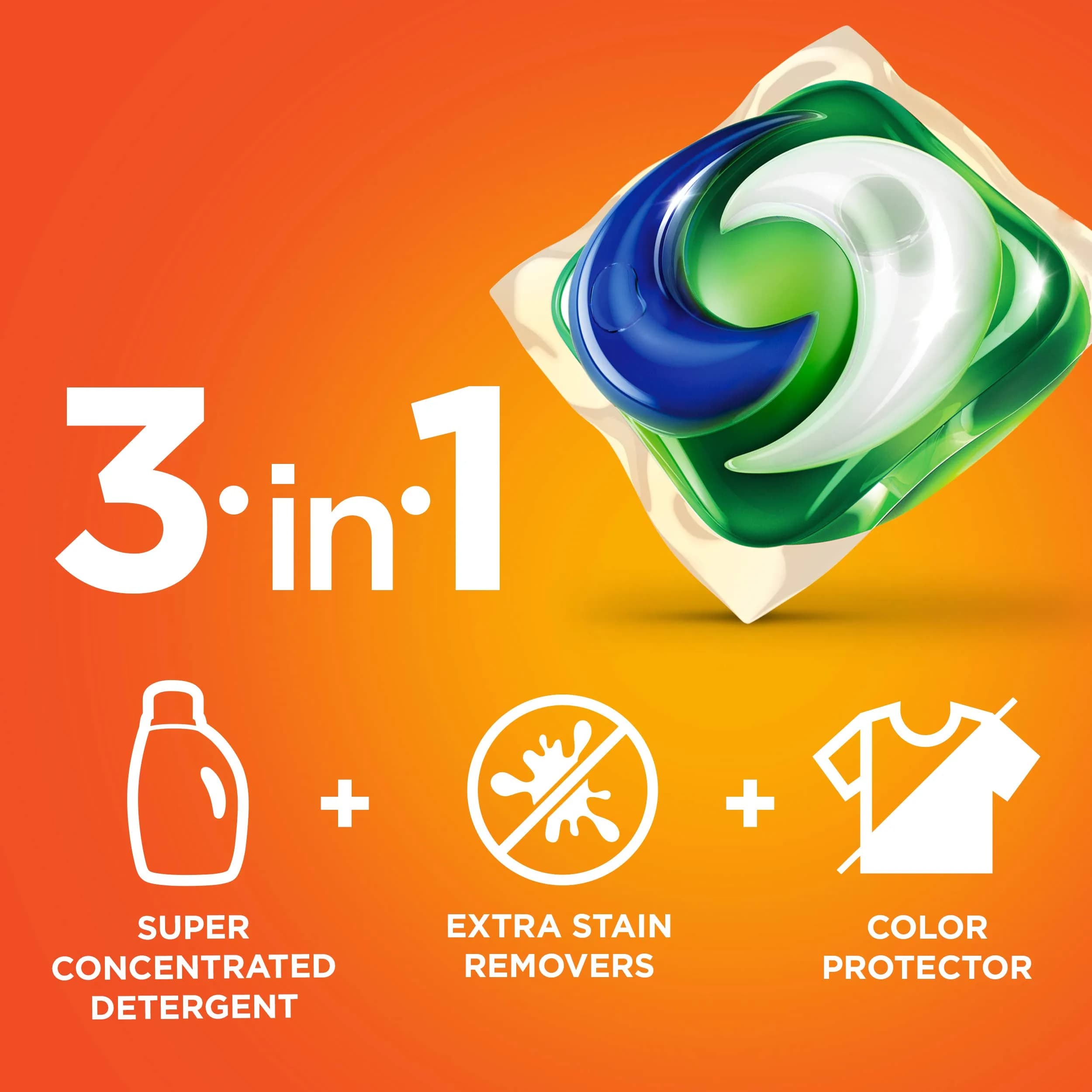 Tide 3-Compartment 3-in-1 Hepod Laundry Detergent Pacs | Concentrated Formula for Indian Households - view 6