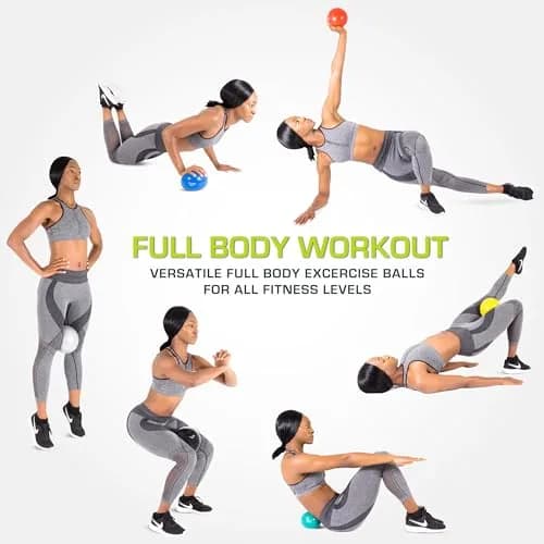 ProsourceFit Weighted Toning Exercise Ball 0.91 kg (2 lb) Aqua | Pilates, Yoga, Strength Training & Physical Therapy thumbnail 5