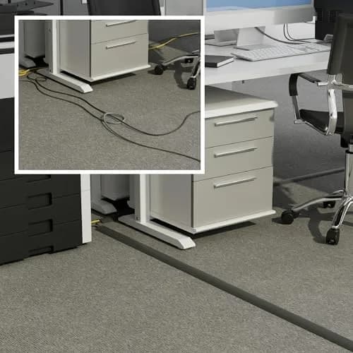 D-Line Gray Floor Cord Cover 900cm (30ft) | Heavy Duty Cable Management Solution for Wires on Floor thumbnail 4