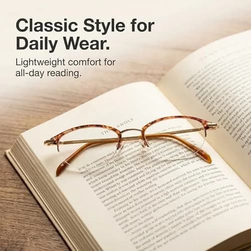 Hit Notion Oval Semi-Rimless Eyeglass Frames Shiny Gold Amber 46mm (1.81in) | Lightweight Monel Metal for All-Day Comfort thumbnail 6