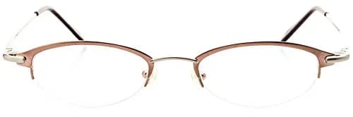 Hit Notion Oval Semi-Rimless Eyeglass Frames Pewter Bronze 46-19-140mm | Lightweight Monel Metal for All-Day Comfort thumbnail 4
