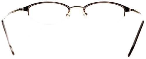 Hit Notion Oval Semi-Rimless Eyeglass Frames Pewter Bronze 46-19-140mm | Lightweight Monel Metal for All-Day Comfort thumbnail 2