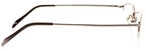 Hit Notion Oval Semi-Rimless Eyeglass Frames Pewter Bronze 46-19-140mm | Lightweight Monel Metal for All-Day Comfort thumbnail 3
