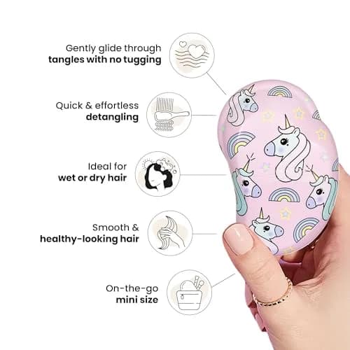Tangle Teezer Original Detangler Mini Hair Brush for Kids, Unicorn Magic | Detangles Wet or Dry Hair thumbnail 5