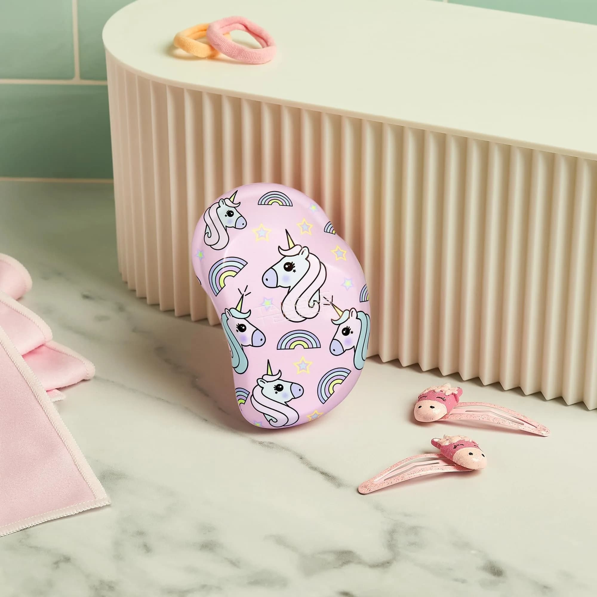 Tangle Teezer Original Detangler Mini Hair Brush for Kids, Unicorn Magic | Detangles Wet or Dry Hair - view 6