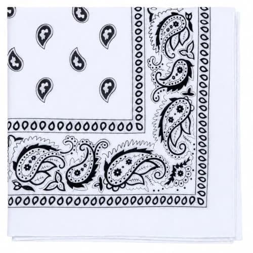 Motique Accessories Extra Large Solid Paisley Bandana 68cm x 68cm | 100% Cotton for Hair, Neck, Head thumbnail 1