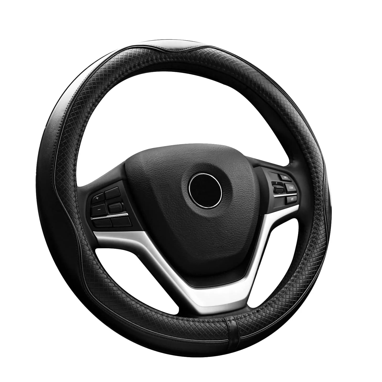 Valleycomfy Genuine Leather Steering Wheel Cover 15.75 inch | Heavy Duty, Soft & Safe