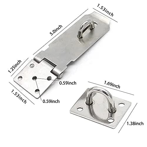 VIDYSUFYR Door Locks Hasp Latch 5 Inch | Stainless Steel Safety Packlock for Doors & Gates thumbnail 2