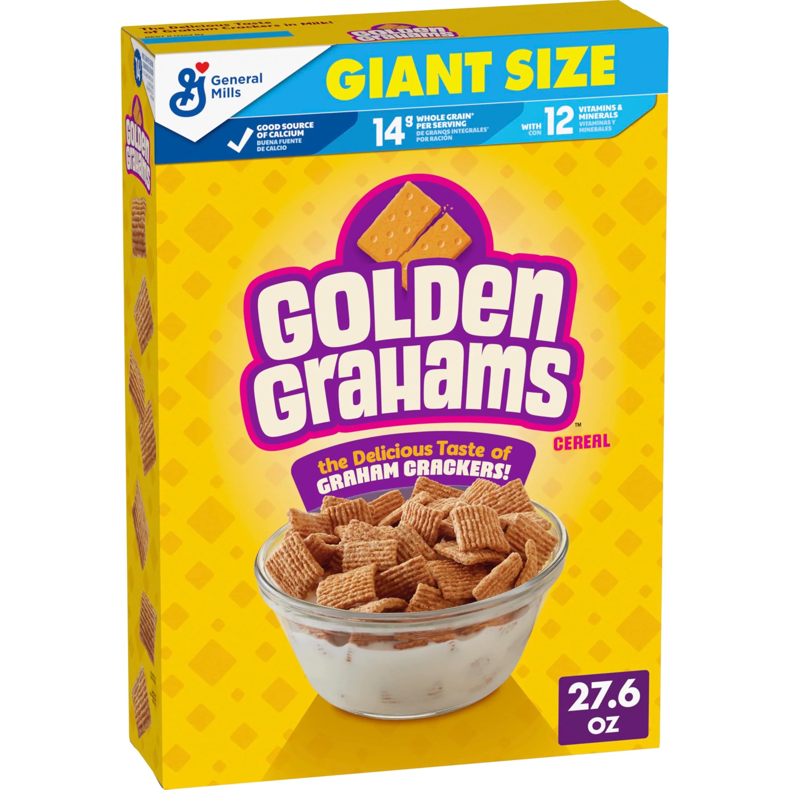 Golden Grahams Breakfast Cereal Whole Grain Giant Size 27.6 oz (782 g) | Nostalgic Graham Cracker Taste