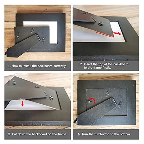 Eosglac 5x7 Collage Picture Frame Distressed Black | Rustic 2-Opening Wall & Tabletop Frame thumbnail 6