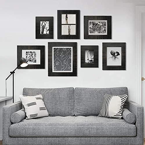 Eosglac 5x7 Collage Picture Frame Distressed Black | Rustic 2-Opening Wall & Tabletop Frame thumbnail 7